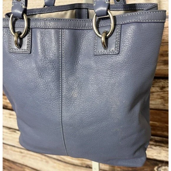 Vintage Blue Coach Penelope Shoulder Bag Purse Leather Bag Charm  *READ* - Picture 11 of 16